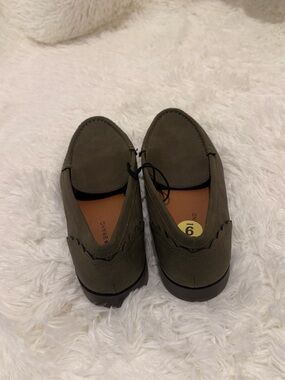Classic Slip-On Loafers in Olive Green